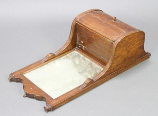 A Victorian rectangular plate wall mirror, the base fitted a recess with hinged lid and 1 drawer 76cm h x 36cm w x 23cm d