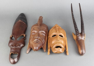 A collection of carved African masks