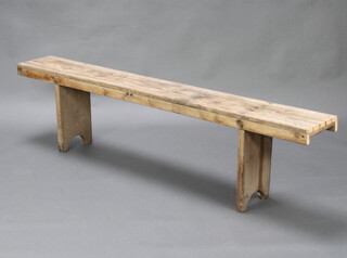 A pine slatted bench 46cm h x 148cm w x 24cm d 