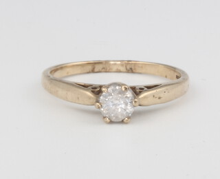 A 9ct yellow gold single stone diamond ring approx. 0.33ct, 2.1 grams, size L 1/2