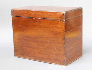 A Victorian rectangular mahogany box with hinged lid 29cm h x 37cm w x 21cm d 