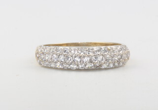 A 9ct yellow gold paste set ring 1.9 grams, size L 1/2