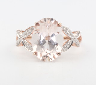 A 9ct rose gold dress ring, 3.1 grams, size R 1/2