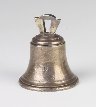 A cast silver bell London 1912, 7cm, 200 grams