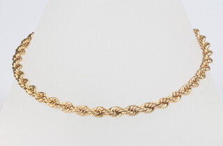 A 9ct yellow gold rope twist bracelet, 6.1 grams