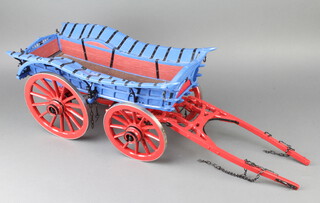 A scratch built wooden model of a Glamorgan wagon 22cm h x 71cm l x 24cm w 