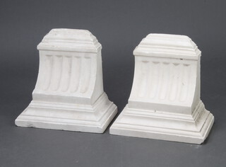 A pair of Victorian style stepped plaster wall brackets 35cm x 34cm x 20cm 