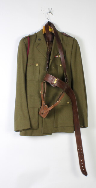A First Punjab Regiment Lieutenants service dress tunic and trousers (some small moth to the arm and epaulettes) together with a Royal Engineers service dress cap by Herbert Johnson and 2 RAF Sergeants stripes 