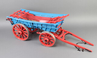A scratch built wooden model of a Gloucestershire wagon 23cm h x 84cm l x 23cm w 