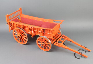 A scratch built wooden model of a Northamptonshire wagon 23cm h x 76cm l x 22cm w  