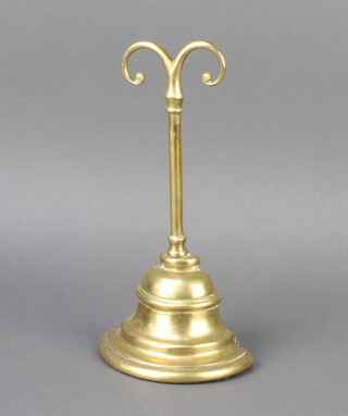 A Victorian bell shaped brass door stop 24cm x 12cm x 6.5cm 