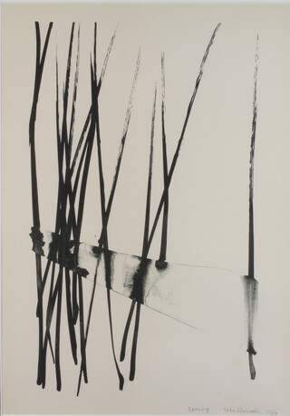 Toko Shinoda (1913), limited edition lithograph signed and inscribed "Spring" 12/50, 56cm x 39.5cm, label on verso Art Gallery Kaigado 