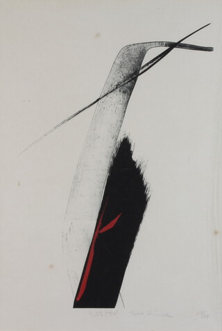 Toko Shinoda (1913), limited edition lithograph signed and inscribed in pencil "Listen" 23/28 41.5cm x 28cm 
