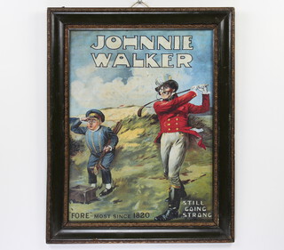 Advertising poster, "Johnnie Walker Foremost since 1820, still going strong" 53cm x 40cm 