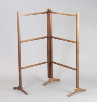 A beech framed 2 fold clothes airer 105cm h x 53cm x 31cm 