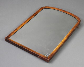 A Victorian arched plate mirror contained in a walnut frame 92cm h x 60cm w 