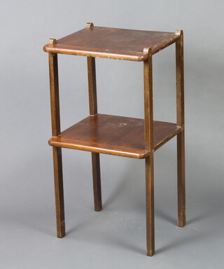 An Art Deco mahogany 2 tier bedside table 78cm h x 39cm w x 38cm d