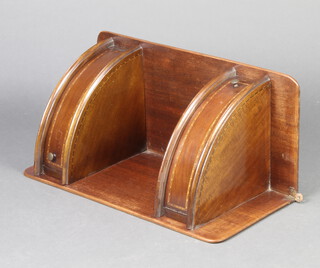 An Edwardian inlaid mahogany 2 tier corner shelf fitted 2 drawers 63cm h x 29cm w x 29cm d (formed from 2 glove boxes)