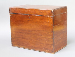 A Victorian rectangular mahogany box with hinged lid 29cm h x 37cm w x 21cm d (ring mark to the top)