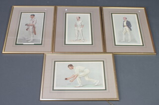 Four Vanity Fair cricket prints contained in gilt frames 
