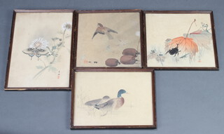 20th Century Japanese prints of birds 23cm x 23cm (prints faded) 