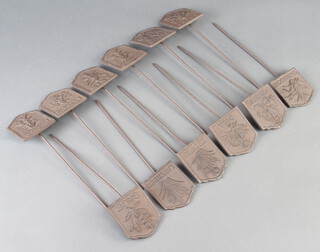 Twelve cast iron herb signs - Tarragon, Sage, Basil, Thyme, Lavender, Chives, Rosemary (x2), Mint, Parsley, Fennel and Dill 