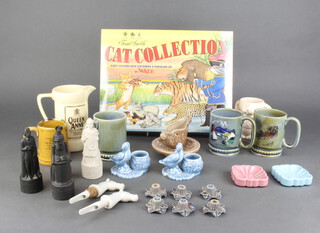 A quantity of Wade mugs, china etc including box set of cat collection, Wade Christmas crackers 