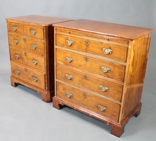 A yew audio cabinet in the form of a chest of drawers 90cm x 81cm x 49cm d together with a ditto television cabinet 89cm h x 73cm w x 47cm d 
