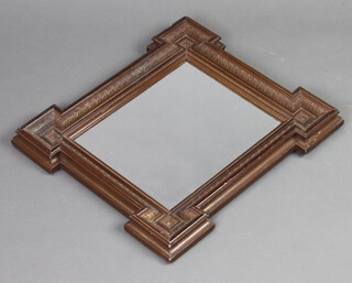 A rectangular plate mirror contained in an Oxford style frame 44cm h x 40cm w 