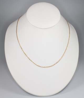 A 9ct yellow gold necklace, 46 cm, 1.4 grams