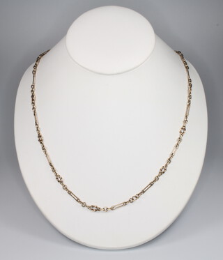 A 9ct fancy link necklace 54cm, 15 grams