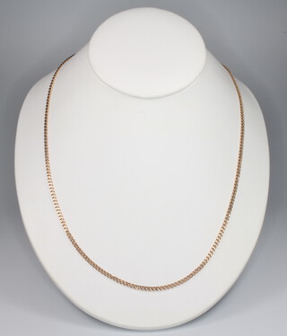 A 9ct yellow gold curb link necklace, 52cm, 5.4 grams 