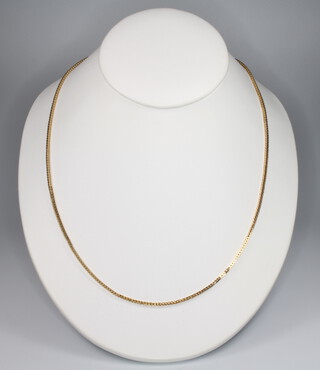 An 18ct yellow gold flat link necklace, 50cm, 12.9 grams