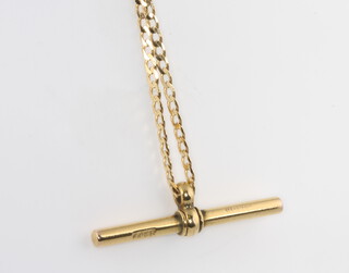 A 9ct yellow gold necklace with T-Bar, 50cm, 6.1 grams 