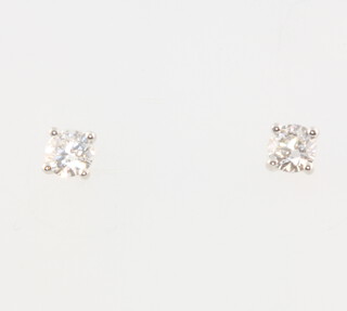 A pair of 18ct white gold diamond ear studs approx. 0.42ct, 1.1gram 