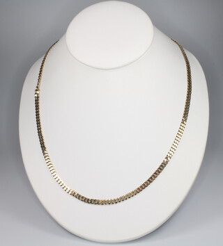 A 9ct yellow gold flat link necklace 50cm, 19.2 grams 