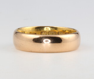 A 22ct yellow gold wedding band size P, 7.7 grams 