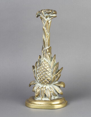 A Victorian style brass door stop in the form of a pineapple 35cm x 15cm x 7cm 