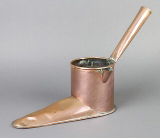 A 19th Century copper ale warmer in the form of a boot 12cm x 28cm x 11cm (some dents) 