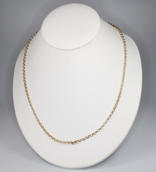A 9ct yellow gold belcher necklace, 52cm, 3.1 grams 