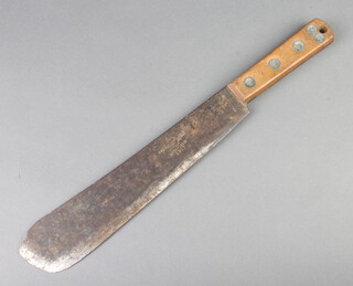 R B Melhuish Ltd of London, a First World War machete, the blade marked Sheffield 1917, the grip marked Melhuish 29cm 