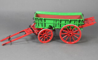 A scratch built wooden model of an East Anglian wagon 26cm h x 80cm l x 21cm w