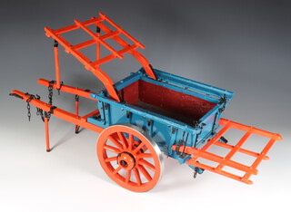A scratch built wooden model of a Hertfordshire cart 18cm h x 50cm l x 23cm w