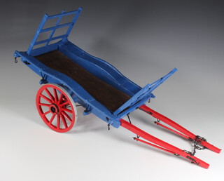 A scratch built wooden model of a Cotswold Harvest Cart 25cm h x 65cm l x 23cm d 
