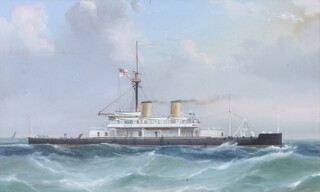 19th Century gouache unsigned, study of HMS Dreadnought 19cm x 32cm 