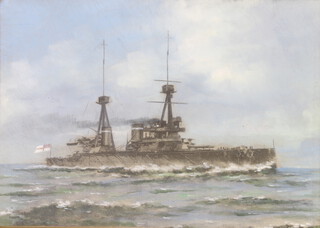 Early 20th Century watercolour unsigned, "HMS Invincible" 11cm x 15cm  