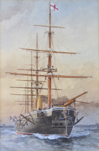 William Frederick Mitchell 1893 (1845-1914), watercolour signed and dated, "HMS Minotaur" 24cm x 16cm 