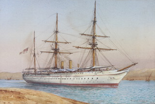 William Frederick Mitchell 1897 (1845-1914), watercolour signed and inscribed, "HMS Orontes" 16cm x 24cm 