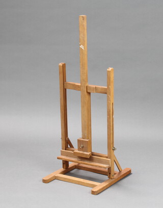 A beech framed artists adjustable table top easel 82cm h x 38cm w x 32cm d 