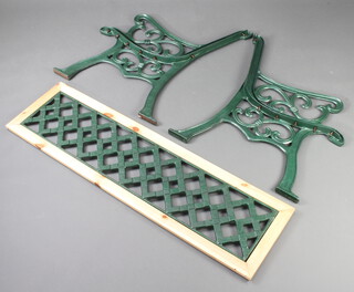 A part metal and wooden garden bench/seat 81cm h x 125cm w x 53cm d (no slats to the seat)